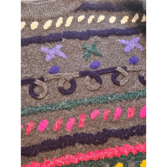 Kitty hawk vivian Wang vintage funky sweater medium 90s 3d textured abstract - Picture 2 of 7